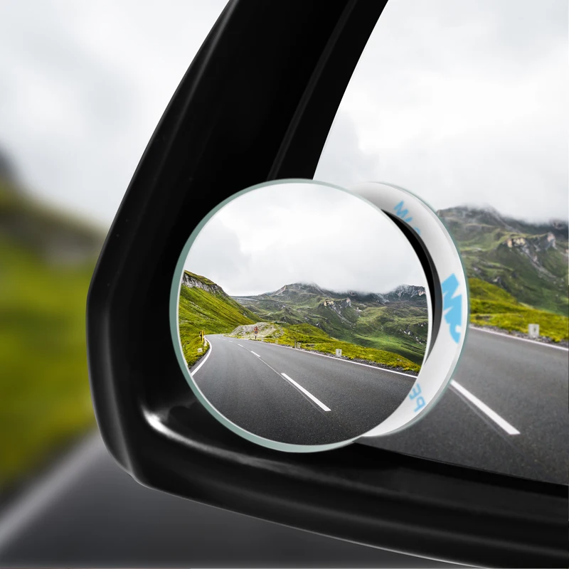 2Pcs Convex Blind Spot Mirrors: 360° Adjustable Wide-Angle