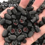20PCS Black Plastic Dome Shape Tire Valve Caps: Car & Motorcycle Accessories