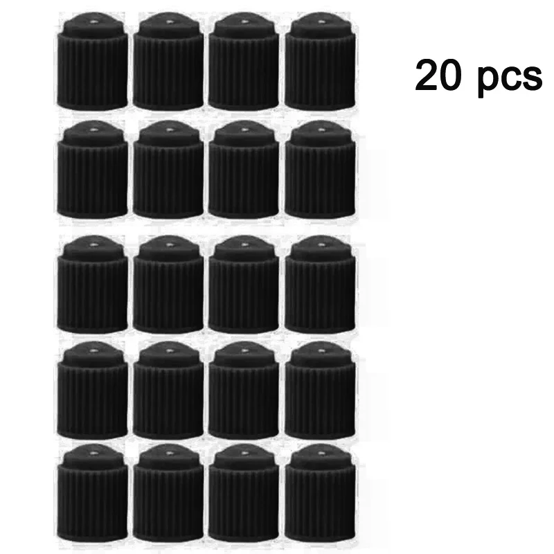 20PCS Black Plastic Dome Shape Tire Valve Caps: Car & Motorcycle Accessories