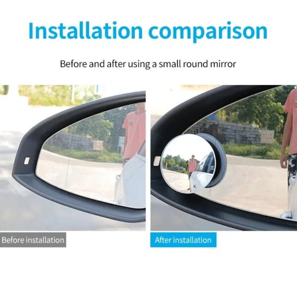 67071-6n20zf.jpg HD Frameless Adjustable Small Round Mirror: Wide-Angle Car Rear View