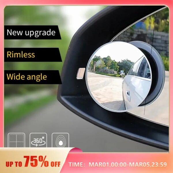 67071-godyhe.jpg HD Frameless Adjustable Small Round Mirror: Wide-Angle Car Rear View