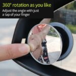 HD Frameless Adjustable Small Round Mirror: Wide-Angle Car Rear View