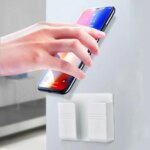 Universal Mobile Phone Wall Holder: Charging Dock with Hooks