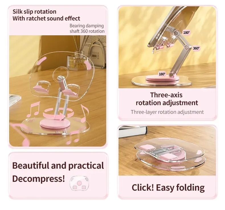 Multi-Functional 360° Rotating Mobile Phone Stand: Desktop Support Stand