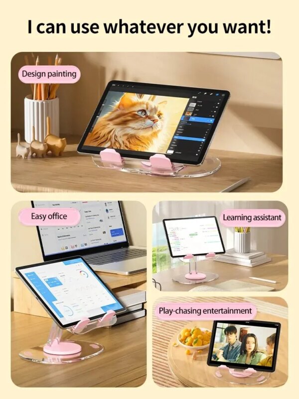 Multi-Functional 360° Rotating Mobile Phone Stand: Desktop Support Stand