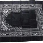 Portable Prayer Rug: Polyester Braided Mat with Compass Print, 100x60cm