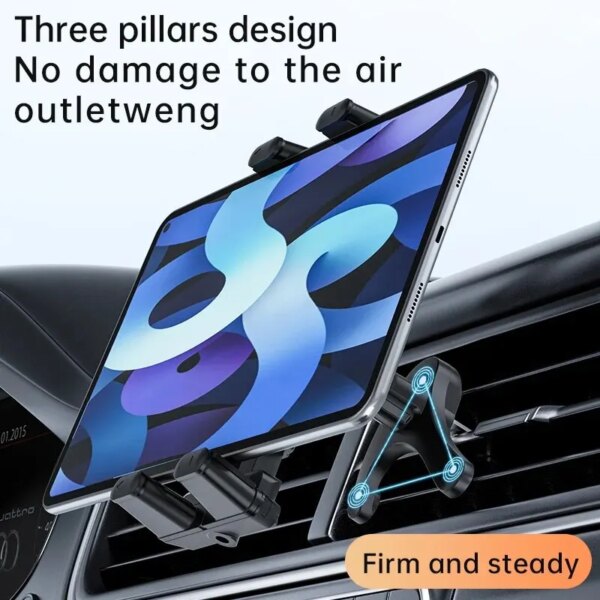 Universal Car Air Vent Holder Mount: Compatible with 7" - 12.9" Tablets, iPads, 4" - 7" Folding Screen/straight Panel Phones