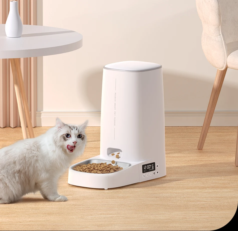 ROJECO 4L Automatic Pet Feeder: Smart Control Cat/Dog Food Dispenser