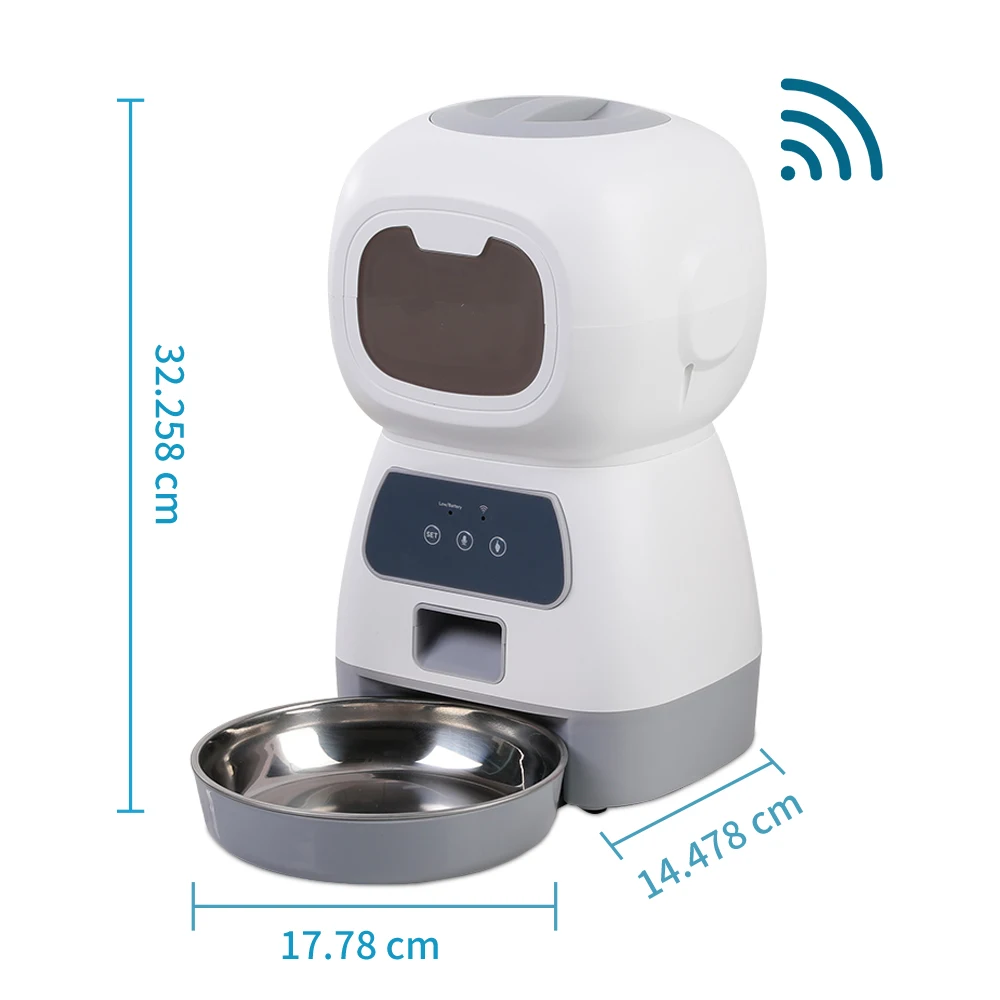 WiFi Smart Pet Feeder: 3.5L Automatic Dispenser with Voice Recorder