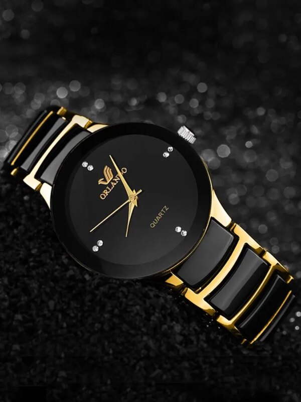 67805-3ypq3b.jpg Fashion Steel Band Quartz Watch Set: Men's Personalized 3PCs