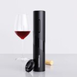 Black Electric Wine Opener: Automatic Corkscrew with USB Charging
