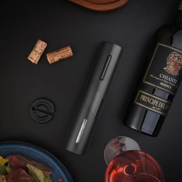 67836-no5b4q.jpg Black Electric Wine Opener: Automatic Corkscrew with USB Charging