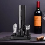 Black Electric Wine Opener: Automatic Corkscrew with USB Charging