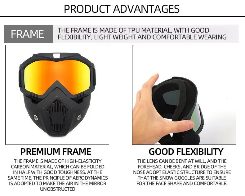 Windproof Motocross Goggles: UV Protection Eyewear with Mask