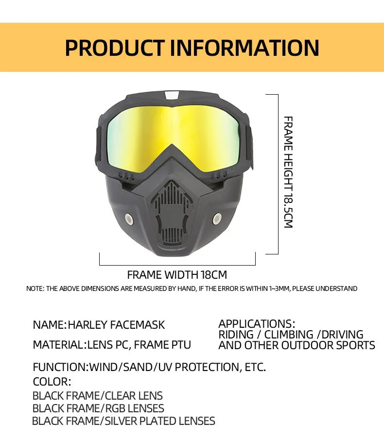 Windproof Motocross Goggles: UV Protection Eyewear with Mask