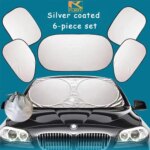 6-Piece Car Sunshade Set: Windshield Covers for Anti Snow, Ice, and UV Protection