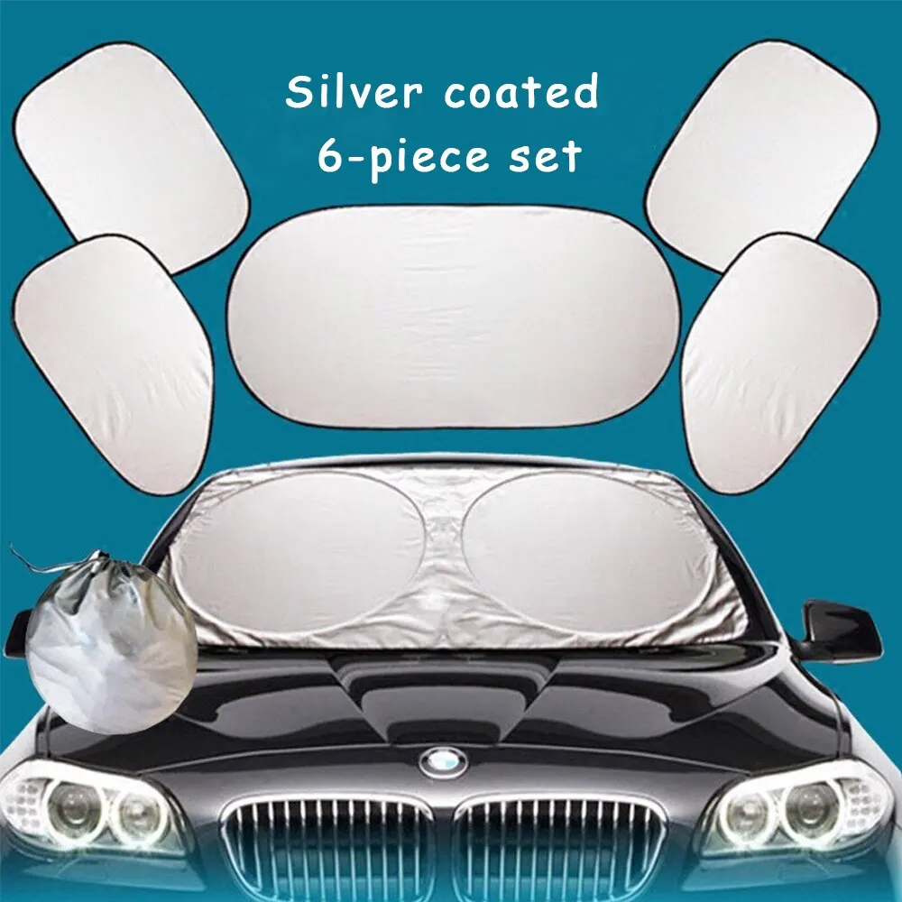 6-Piece Car Sunshade Set: Windshield Covers for Anti Snow, Ice, and UV Protection