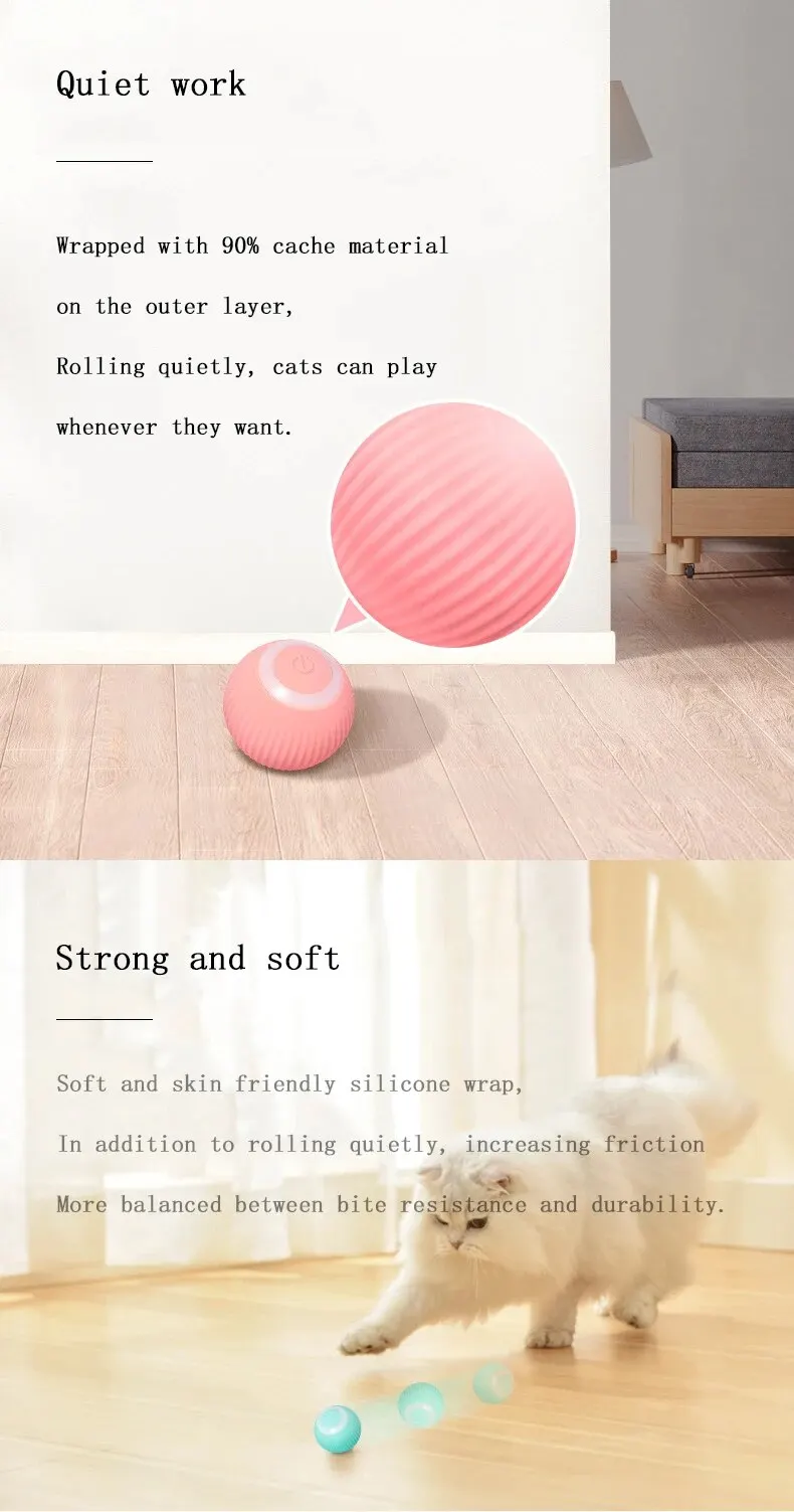 USB Charging Gravity Intelligent Rolling Ball Cat Toy: Teeth-Grinding and Bite-Resistant Pet Accessory