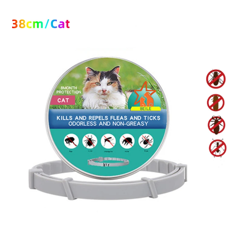 8-Month Protection Retractable Pet Collar: Anti-Flea and Tick for Dogs and Cats