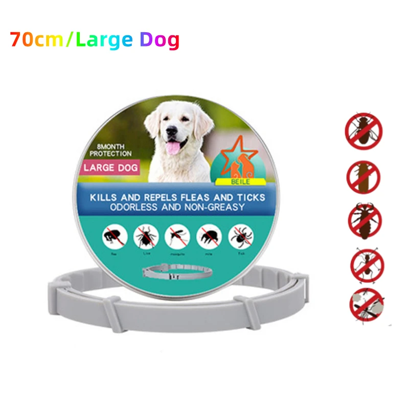 8-Month Protection Retractable Pet Collar: Anti-Flea and Tick for Dogs and Cats