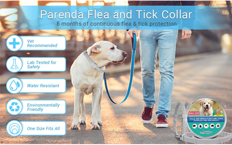 8-Month Protection Retractable Pet Collar: Anti-Flea and Tick for Dogs and Cats