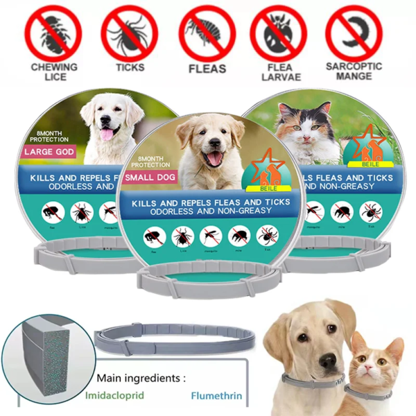 68018-ld2xnp.png 8-Month Protection Retractable Pet Collar: Anti-Flea and Tick for Dogs and Cats