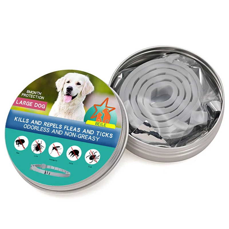 8-Month Protection Retractable Pet Collar: Anti-Flea and Tick for Dogs and Cats