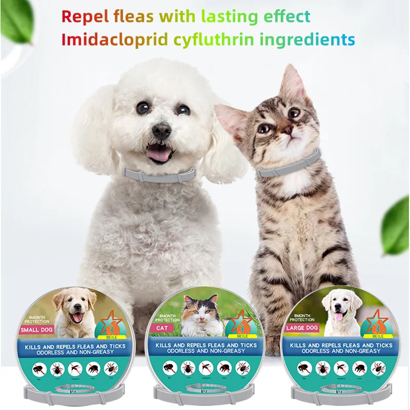 8-Month Protection Retractable Pet Collar: Anti-Flea and Tick for Dogs and Cats