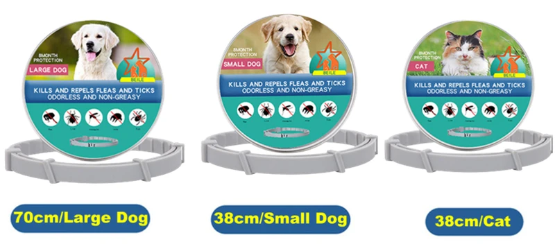 8-Month Protection Retractable Pet Collar: Anti-Flea and Tick for Dogs and Cats