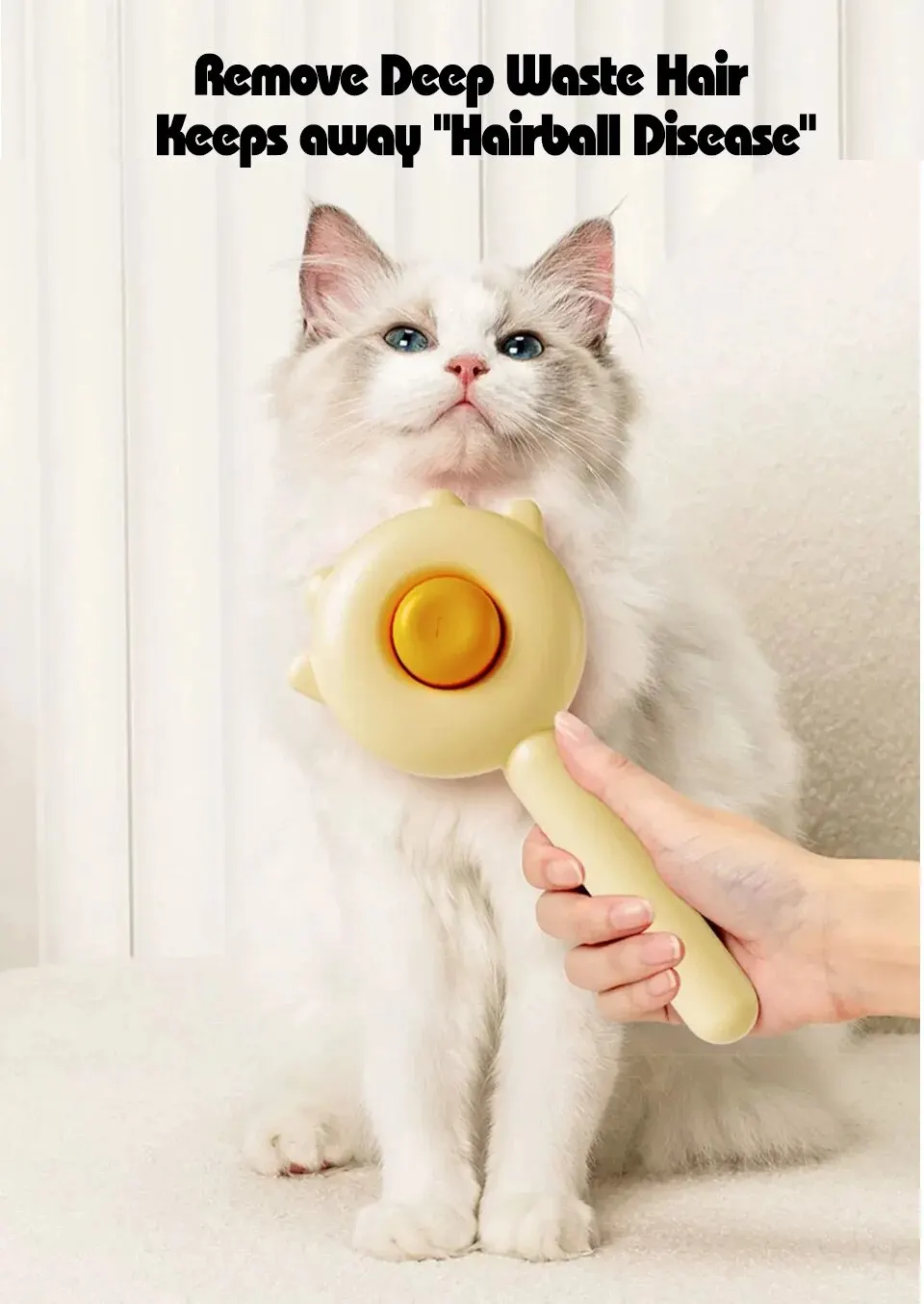 One-Key Hair Removal Pet Comb: Magic Massage Grooming Brush for Cats and Dogs