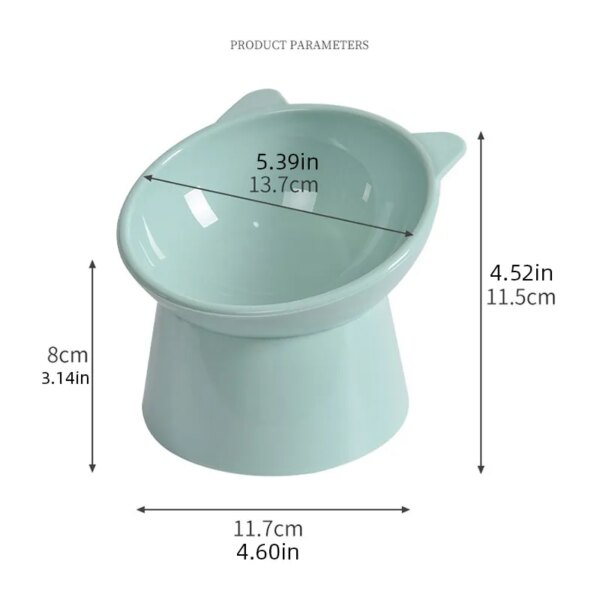 Tilted Pet Food Bowl: High Bottom Neck Protector, Antichoking Design