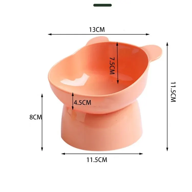 Tilted Pet Food Bowl: High Bottom Neck Protector, Antichoking Design