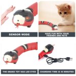 Interactive Automatic Electronic Snake Cat Teaser: Smart Sensing Kitten Toy, USB Rechargeable