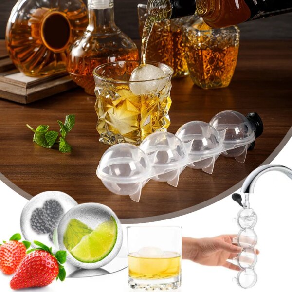 68196-ebo7us.jpg Round Ice Hockey Mold: 4-Hole Ice Cube Maker for Whisky, Cocktails, and Vodka