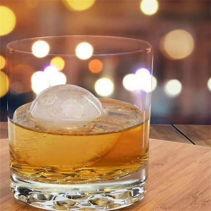 Round Ice Hockey Mold: 4-Hole Ice Cube Maker for Whisky, Cocktails, and Vodka