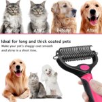 Professional Dog Deshedding Brush: Double-Sided Pet Grooming Comb for Cats and Dogs, Fur Knot Cutter