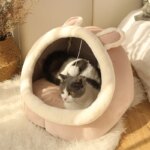 Self-Warming Pet Tent Cave Bed: Comfortable Sleeping Bed for Cats and Small Dogs, Foldable and Washable