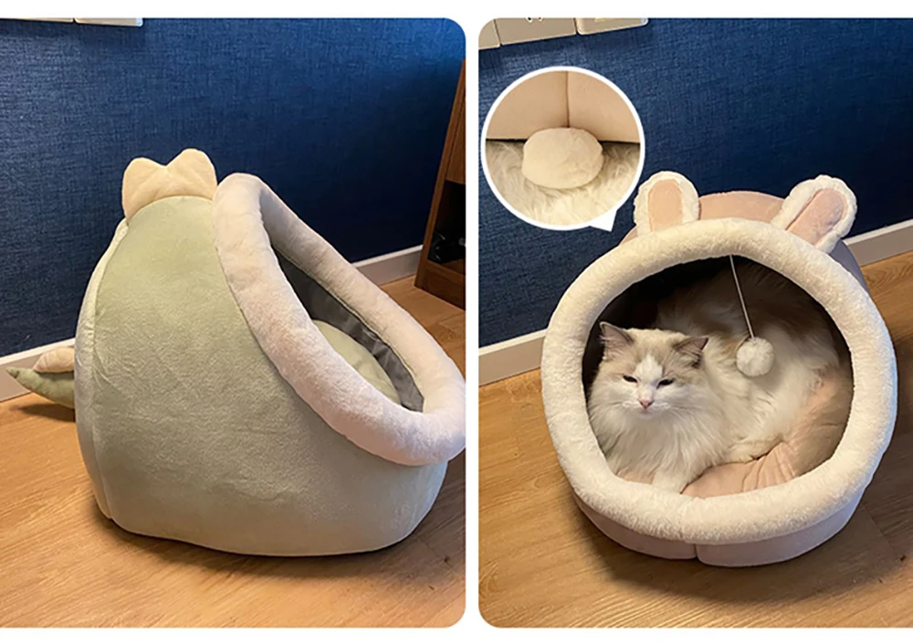 Self-Warming Pet Tent Cave Bed: Comfortable Sleeping Bed for Cats and Small Dogs, Foldable and Washable