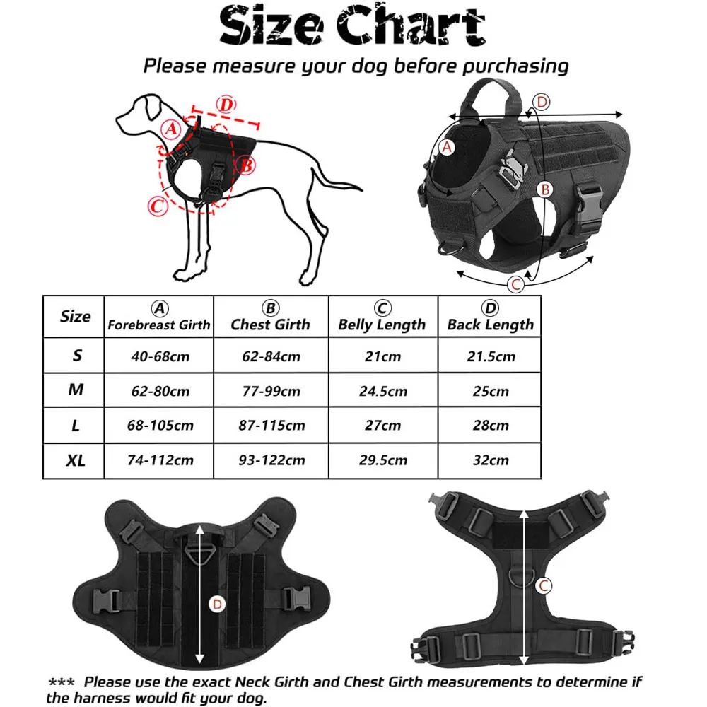 Large Dog Harness and Leash Set: Training Walking Vest for German Shepherd, Malinois, and All Breeds