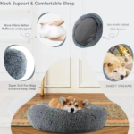 Super Soft Round Pet Bed: Long Plush Dog House for Large and Medium Dogs, Winter Warm Sleeping