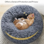 Super Soft Round Pet Bed: Long Plush Dog House for Large and Medium Dogs, Winter Warm Sleeping