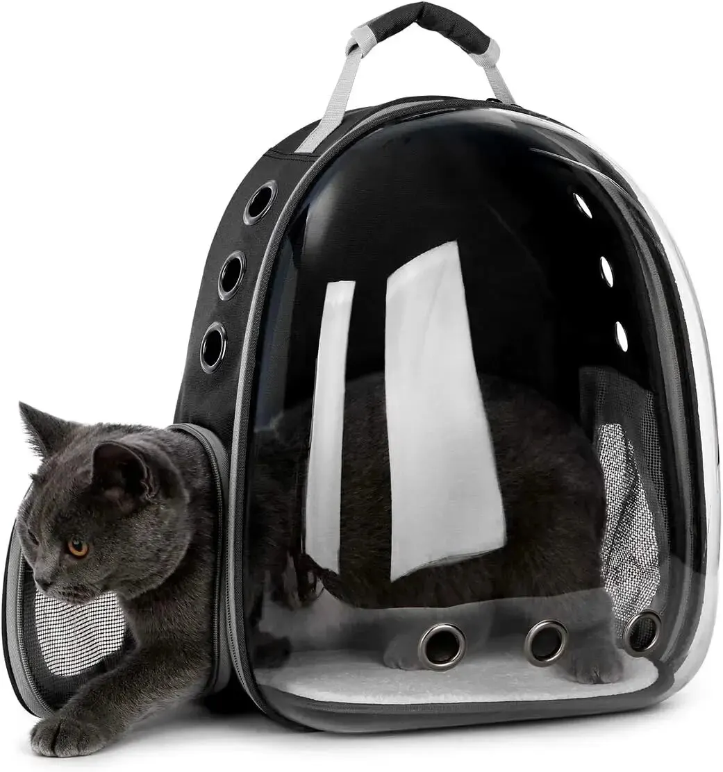 Transparent Capsule Bubble Pet Backpack: Breathable Carrier for Small Animals, Ideal for Travel