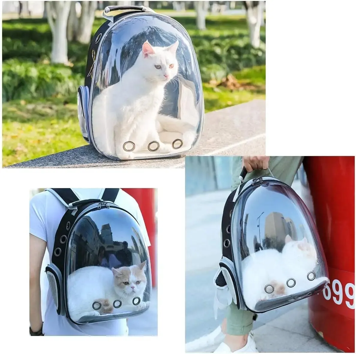 Transparent Capsule Bubble Pet Backpack: Breathable Carrier for Small Animals, Ideal for Travel