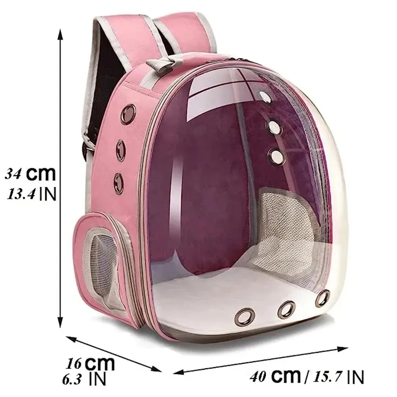 Transparent Capsule Bubble Pet Backpack: Breathable Carrier for Small Animals, Ideal for Travel