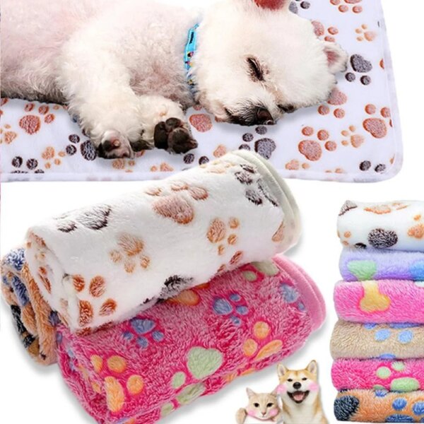 68640-hxhfki.jpg Soft Fluffy Pet Blanket: High Quality, Cute Cartoon Pattern, Warm and Comfortable for Cats and Dogs