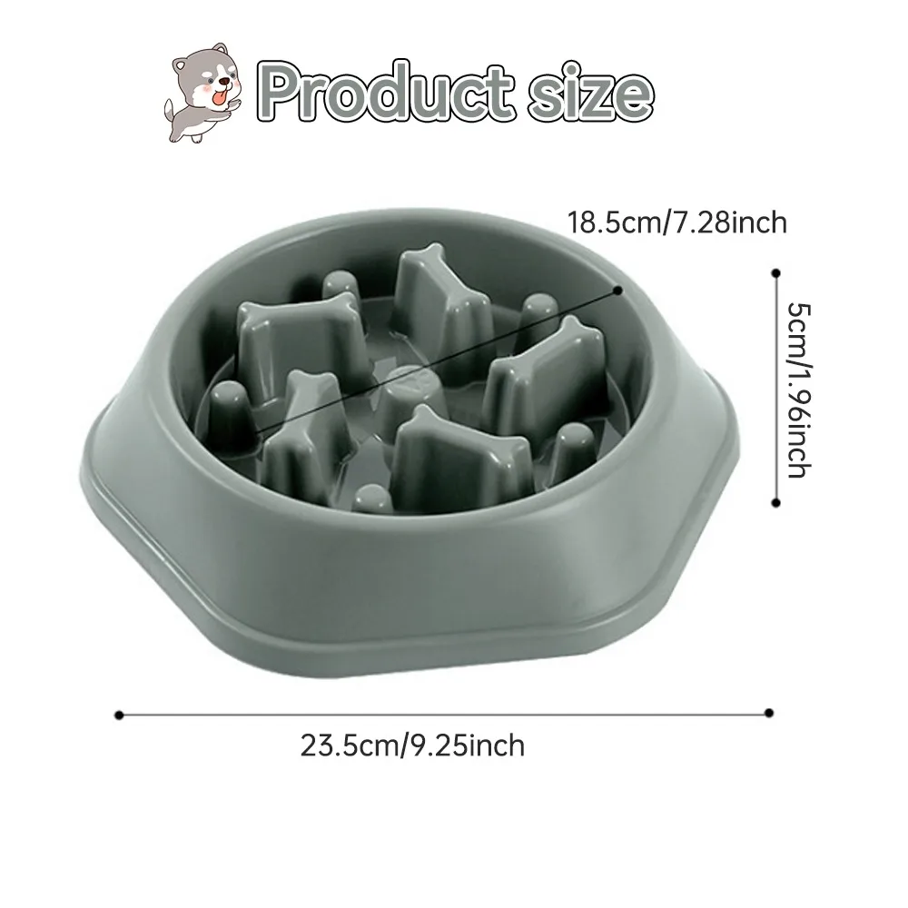 New Pet Dog Feeding Food Bowl: Slow Down Eating Feeder Dish, Prevents Obesity, Food Storage