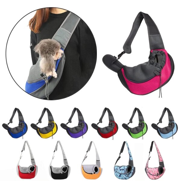 Outdoor Travel Pet Puppy Carrier: Mesh Oxford Single Comfort Shoulder Bag for Dogs, S/L Sizes