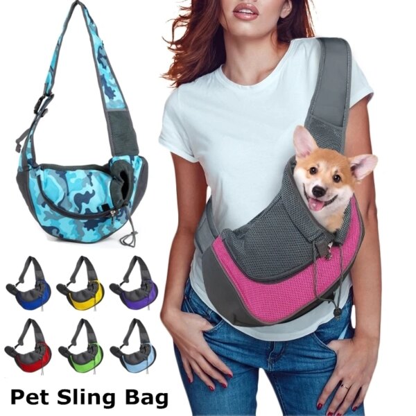 Outdoor Travel Pet Puppy Carrier: Mesh Oxford Single Comfort Shoulder Bag for Dogs, S/L Sizes