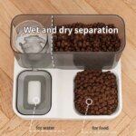 Large Capacity Automatic Pet Food Dispenser: Wet and Dry Separation Drinking Water Bowl, Dog Food Container