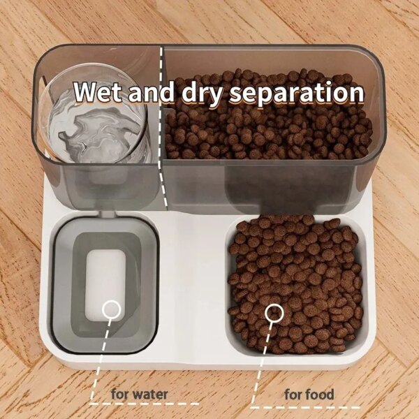 Large Capacity Automatic Pet Food Dispenser: Wet and Dry Separation Drinking Water Bowl, Dog Food Container